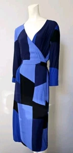 Vero Moda 3/4 Sleeves Wrap Dress Women's Size S Blue - Picture 1 of 7