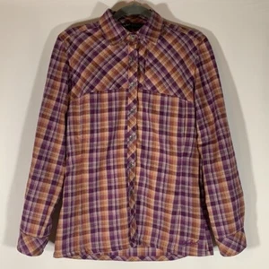Woolrich Purple & Orange Plaid Flannel Button Down Shirt Women's XS - Picture 1 of 10