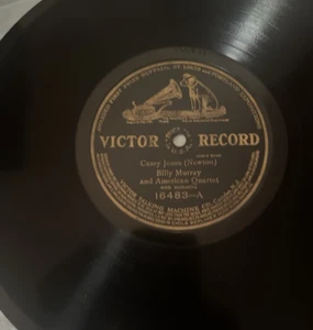 BILLY MURRAY & AMERICAN QUARTET 1910 CASEY JONES 78rpm- VICTOR PRIZE #16483 - Foto 1 di 2