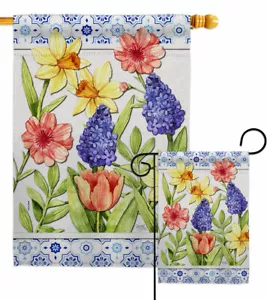 Primavera Floral Jardín Bandera Decorativa Pequeño Regalo Patio Casa Banner - Imagen 1 de 17