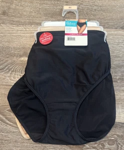 3 Radiant Vanity Fair Hi Cut Briefs Panties Black White Beige Nylon Women's 4XL - Picture 1 of 3
