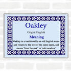 Oakley Name Meaning Jumbo Fridge Magnet Blue