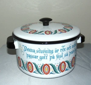 Berggren Emaille Topf mit Deckel schwedisch - Bild 1 von 10