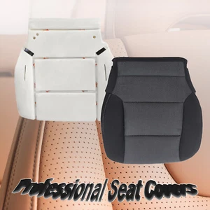 For GMC Sierra 3500HD 2015-2019 Driver Bottom Cloth Seat Cover Black+Cushion Pad - Picture 1 of 24