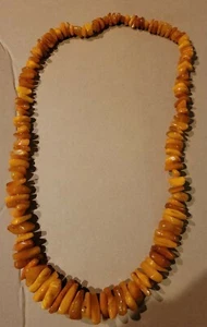 Honey Amber Large Nugget Necklace 30 Inches Vintage No Clasp Goes Over Head 4 OZ - Picture 1 of 3