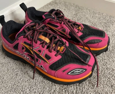 Zapatos de Trail Altra Lone Peak 3.0 Negro Rosa Naranja Polaina para Correr para Mujer Talla 9 Foto 1 de 4