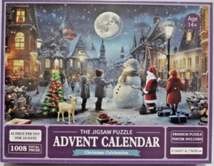 NEW Jigsaw Puzzle 24 Day Advent Calendar Christmas Celebration 1008 Piece SEALED - Picture 1 of 24