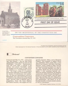 1987 FDC - Scott # UX116 Postkarte COMBO - Verfassungskonvent - Bild 1 von 1