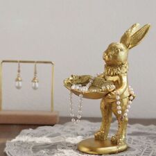 Jewelry Display Rack Miniature Ornaments Bunny Tray Holder Rabbit Sculpture