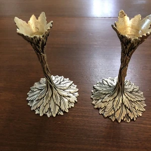 2 Grey Goose Vodka Stemmed Martini Glass Pewter Vine Pattern Stem Only No Glass - Picture 1 of 7
