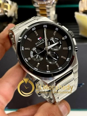 Tommy Hilfiger Men’s Stainless Steel Black Dial Multi-Function Watch.new with ta - Image 1 of 2