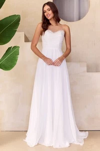 Wedding Dress Sleeveless Illusion A-Line Gown By Amelia Couture 3023 - Picture 1 of 7