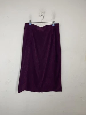 Saia lápis elástica Briggs Petite feminina 16P ameixa roxa carreira empresarial - Imagem 1 de 4