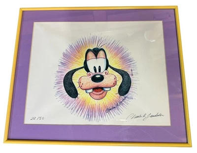 Lápiz de colores arte original de Disney Goofy de Charles Landholm edición limitada 50 Foto 1 de 4