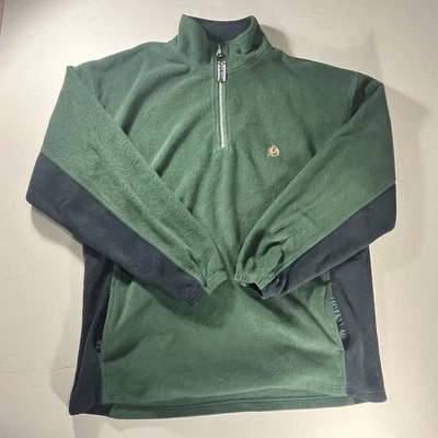 Sudadera Pullover De Colección Bugle Boy Polar Mediana Verde Azul Marino Manga Larga 1/4 Cremallera Foto 1 de 4