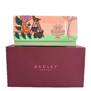 RADLEY Purse Peach Leather Large Matinee Purse - Life Is Rosy Gift Boxed RRP £99 - Picture 1 of 8