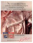 vintage 1980s mag print ad Kotex Security tampons feminine hygiene womens health