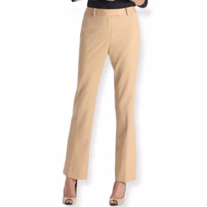 Brooks Brothers Caroline Wool Trouser Womens Petites Size 0P Beige Straight - Picture 1 of 12