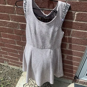 Free People Embellished Jewels Mini Knit Skater Dress Pink White Gr. Lg - Bild 1 von 23