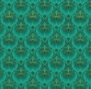 Tela de algodón de pluma verde Empress by Chong A Hwang por yarda - Imagen 1 de 1