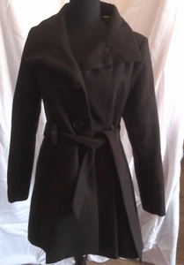 MADDEN GIRL BLACK COLLARED LAYERED PEACOAT SIZE MEDIUM - Picture 1 of 6