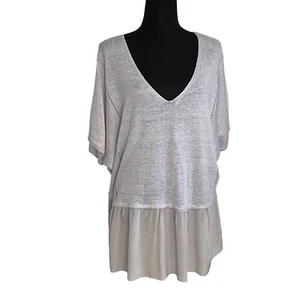 LilacPoetry Damen Gr. Pullover Bluse Rüschensaum Rundhals 3/4 Arm Freizeit - Bild 1 von 8