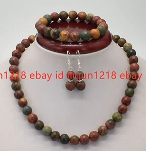 Natural 8mm Multi-Color Picasso Jasper Gemstone Beads Necklace Bracelet Earring - Picture 1 of 18