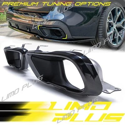 Black Exhaust Tips for BMW X5 G05 X6 G06 X7 G07 M-Sport 2019-2025 - Image 1 of 4