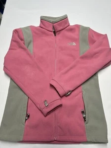 Girls Pink & Grey Khumbu THE NORTH FACE Fleece Jacket Youth Sz XL or Women Small - Picture 1 of 5