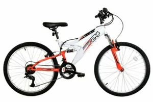 Basis Ranger Mountain Bike Junior Full Suspension MTB 24" Wheel 6 Speed Wht/Red - Picture 1 of 3