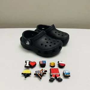 CROCS Iconic Comfort Classic Slip On Baby Toddler Clogs Sandals 8329 Black 5C - Picture 1 of 14