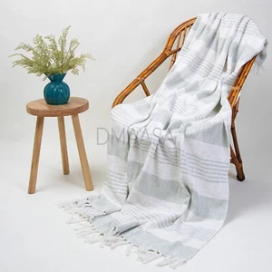 Handgewebter Baumwollüberwurf Indisches Sofa Schlammtuch Schlafsofa Boho Couch Decke - Bild 1 von 6