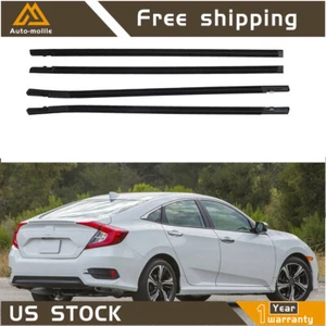 For Honda Civic Sedan 2016 2017-2019 Outer Window Weatherstrip Molding Trim - Picture 1 of 8