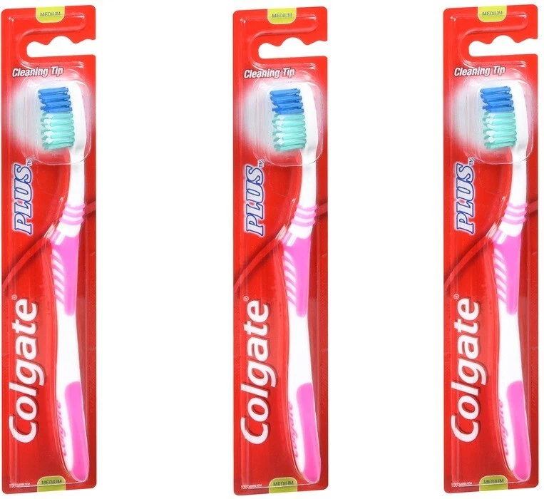 Colgate Plus Manual Toothbrush Adult Full Head Medium (3 Pack) - Image 1 of 1