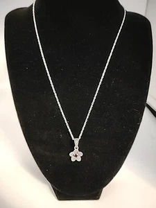 GARNET MARCASITE STERLING SILVER PENDANT & STERLING CHAIN - Picture 1 of 5