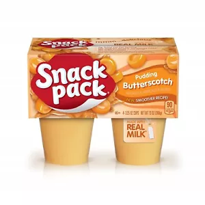 Paquete de bocadillos tazas de pudín caramelo con leche real 4 unidades cero grasas trans - Imagen 1 de 9