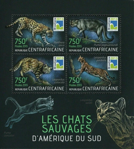 Wildcats Stamp Puma Concolor Leopardus Colocolo S/S MNH #4256-4259 Cover