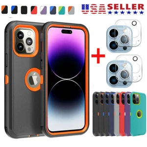 For iPhone 14 15 Pro Max 13 12 11 Shockproof Case TPU Cover / Camera Lens Cover - Picture 1 of 28