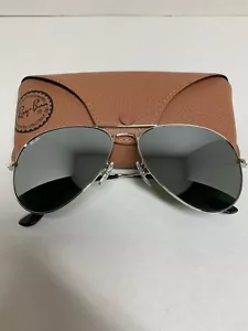 Ray-Ban Aviator Sunglasses RB3025 58mm Silver Frame & Silver Mirror Lenses W3277 - Picture 1 of 3