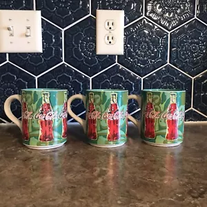Coca-Cola Vintage 1998 Family Bear Rhythm Set di tre tazze/tazze da caffè 16 oz - Foto 1 di 10