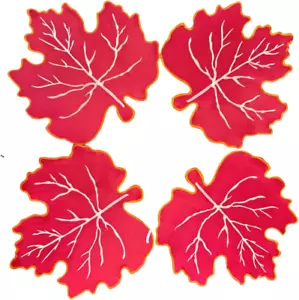 Fall Placemats Set of 4 – Maple Leaf Placemats for Thanksgiving Harvest,Washa... - Picture 1 of 7