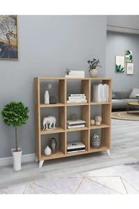 HomeHQ Open Shelf Bookcase, 9 Shelves Bookshelf, Cube Shelf Bookcase (88x88x20) - Imagen 1 de 6
