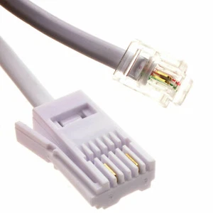 BT Stecker Zu Modem Quadratisch RJ11 Kabel Dialup / Sky 2 Draht Gekreuzt Pins - Bild 1 von 12