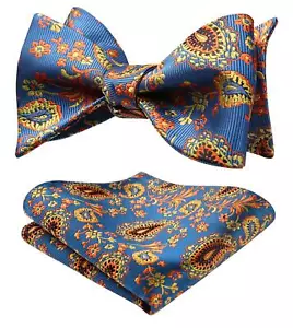 Bow Ties for Men Paisley Self Tie Bow Tie and Pocket Square Set Classic Busin... - Picture 1 of 7