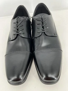 Van Heusen Scarpe Eleganti Oxford Uomo Memory Foam, Nero Taglia 12M Nuove! - Foto 1 di 7