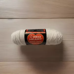 Red Heart Super Saver No Dye Lot Worsted 4 Ply Acrylic Yarn Wt. 3oz. White #311 - Picture 1 of 4