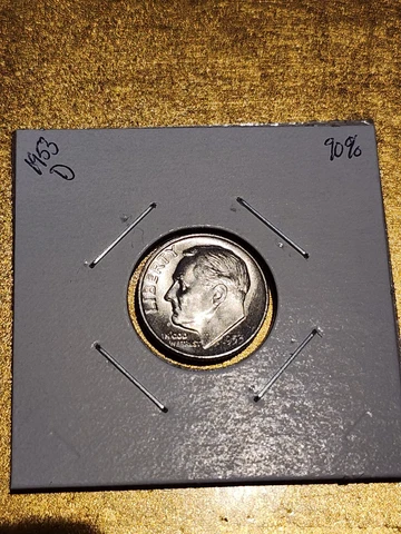 1953 D Roosevelt Dime BU 90% Silver Uncirculated Cover