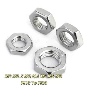 M2 M2.5 M3 M4 M5 M6 M8 M10 To M30 A2 Stainless Steel Hexagon Nuts Hex Thin Nut - Picture 1 of 23