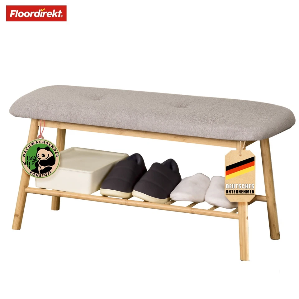 Bambus-Sitzbank Schuhregal Schuhorganizer Regal Bank Sitzfläche Kompakt Montana - Bild 1 von 4
