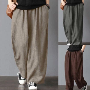 Pantalon Grande Taille Pour Homme Pantalon Ample Style Rétro Décontracté \ - Photo 1/18
